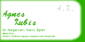 agnes kubis business card